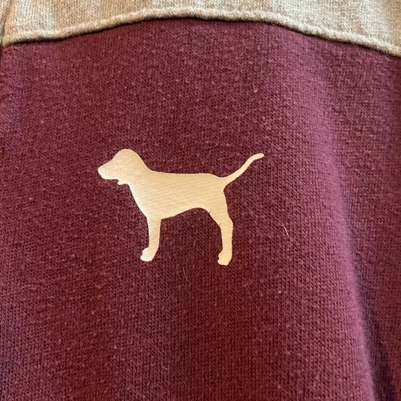PINK Victoria's Secret Maroon and Gray Zip-Up Sweater - Picture 4 of 4